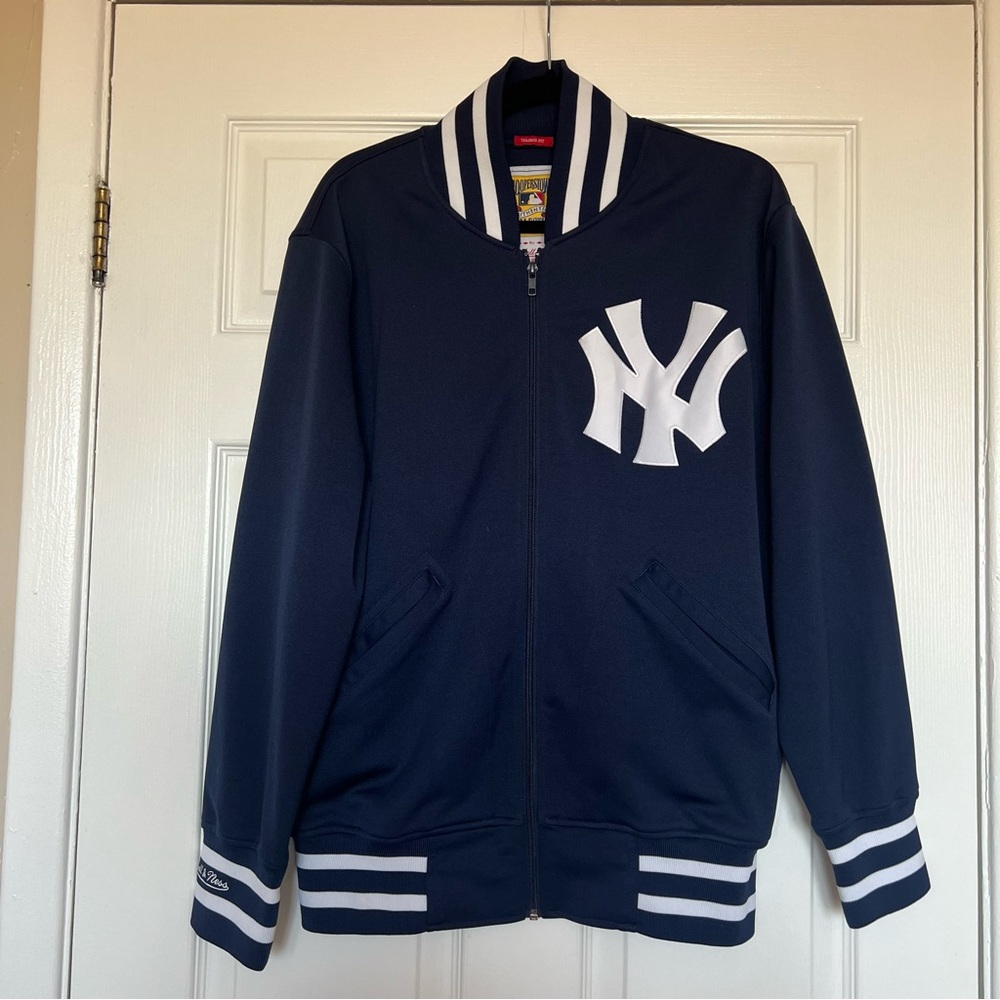 Yankees Mitchell & Ness Navy Blue Track Jacket
